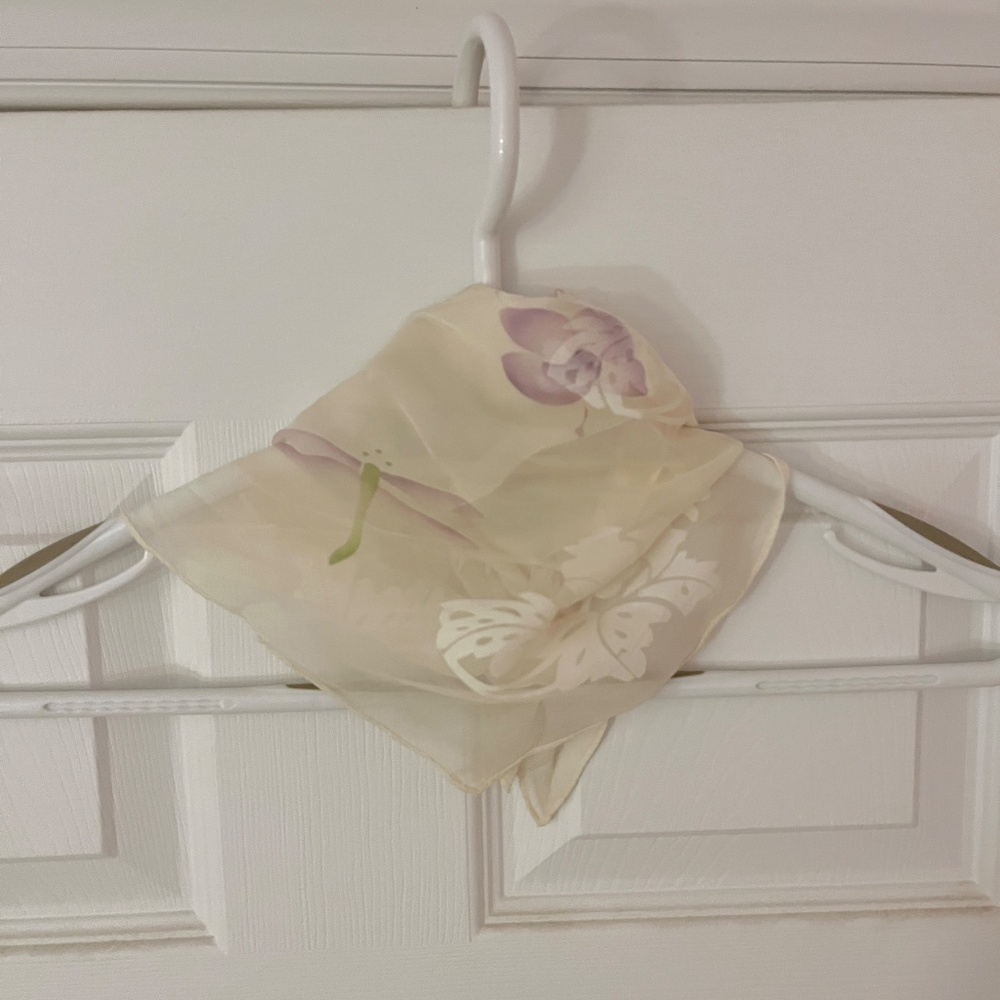 Sheer Purple Flower Scarf